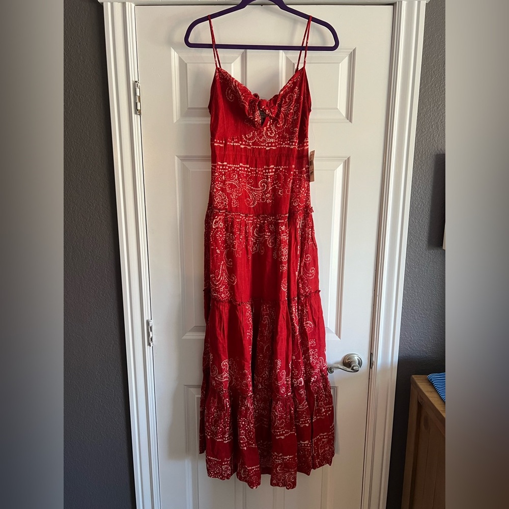 Ralph Lauren Red Patterned Maxi Dress
